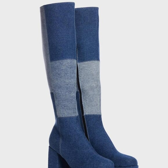 Lamoda " PRECISELY PRETTY GIRL PATCHWORK " Platform Knee High Boots (BRAND NEW!) - Picture 3 of 6